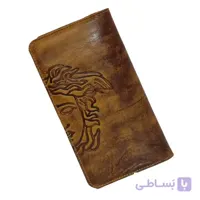 کیف پول دست رنگ چرم طبیعی