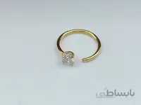 پیرسینگ بینی حلقه ای نگین دار طلایی
