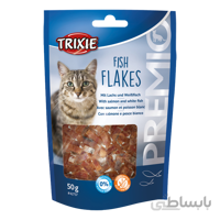تشویقی گربه تریکسی مدل Fish Flakes با طعم ماهی سالمون و ماهی سفید وزن 50 گرم