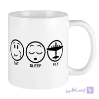 ماگ خلبانی طرح Eat Sleep Fly