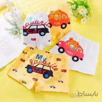 شورت بچه گانه پسرانه طرح ماشین 4 عددی