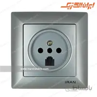 پریز تلفن دوکاره الیزه نقره ای