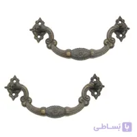 دستگیره آنتیک پلاستیکی زیتونی طول 105 میلی‌متر بسته 2 عددی