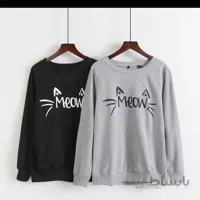 بلوز دورس زنانه طرح meow - مشکی