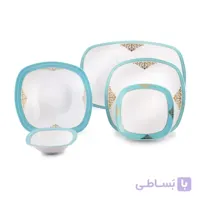 سرویس چینی 27 پارچه آرمیتاژ فیروزه ای 6 نفره