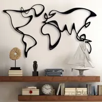 تابلو نقشه جهان لاین ارت مدرن