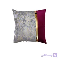کوسن ترکیبی چرم و مخمل مدل یاسمن رنگ زرشکی