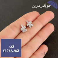 گوشواره نقره میخی دخترانه طرح لاک پشت کد GO_1085