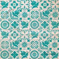 کاغذ کادو مانیز مدل کاشی کد 04 - آبی فیروزه ای