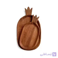 بشقاب چوبی پذیرایی طرح انار - بزرگ