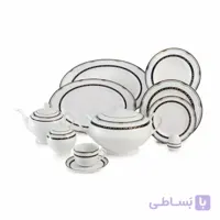 سرویس چینی زرین 12 نفره کامل پرشیا سرمه ای (102 پارچه) ا Zarin Iran ItaliaF PersiaDarkBlue 102 Pieces Porcelain Dinnerware Set