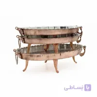 سرویس مرغ خوری مسی پایه دار 3 پارچه