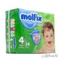 پوشک سایز 4 مولفیکس - 34 عددی ا Molfix Baby Diaper Size 4 - 34 pcs کد 480436