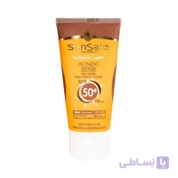 ضد آفتاب رنگی فاقد چربی آکنئیک بژ روشن SPF50 سان سیف