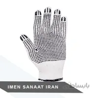 دستکش نخی خالدار با روکش PVC دو رو