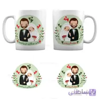 ماگ ازدواج ست دو نفره طرح عکس عاشقانه کد 504