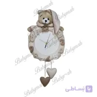 ساعت نمدی خرس تدی رنگ کرم