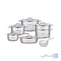 سری قابلمه ۱۲ پارچه استیل عرشیا مدل SS064-2620