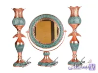 آینه و شمعدان گرد فیروزه کوبی