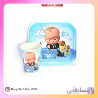 بشقاب و لیوان تم بچه رئیس