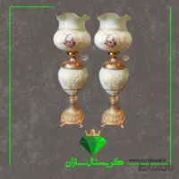 چراغ نفتدان لب چین مدل دنس رنگ شیری کد N1283 کریستال سازان