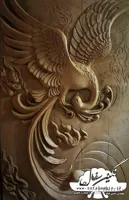 سفال نقش برجسته طرح سیمرغ
