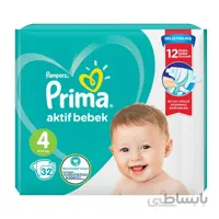 پوشک پریما پمپرز ترک سایز ۴ بسته ۳۲ تایی pampers prima