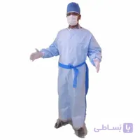 گان جراح استریل سه لایه لمینت شده با حوله مدل 2 ستاره احسان طب