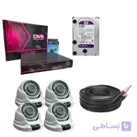 پکیج 4 عدد دوربین دام و دستگاه 4 کانال 5 مگ ، هارد 1 ترا