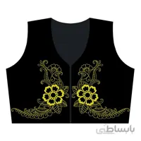 جلیقه مخمل مشکی طرح گل کد 734899