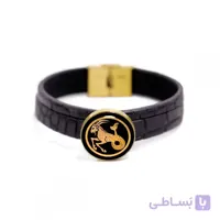 دستبند چرم روکش طلا سری ونوس ماه تولد دی GLBM10