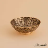 کاسه دورو برنجی طلایی مدل گل کنگره
