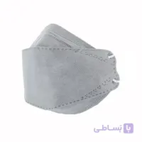 ماسک 4 لایه فست مدل 3D خاکستری بند سفید  بسته 25عددی