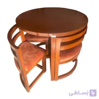 میز و صندلی ناهارخوری مدل ۰۰۵ قطر ۱۰۰ سانتیمتر