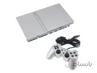 خرید پلی استیشن 2 نقره ای دو دسته | قیمت ps2 نقره ای همراه با دسته اضافه