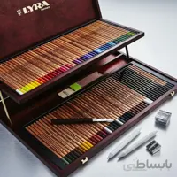 مداد رنگی 100 رنگ جعبه چوبی لیرا