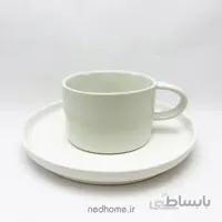 فنجان و نعلبکی تک سرامیکی سفید