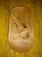 آجیل خوری چوبی ساخته شده ازچوب گردوهمراه باقاشق کد 13193193313