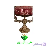 میوه خوری دوپوست مدل تابان کریستال سازان قرمز رنگ کد M1291