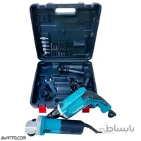 ست مینی فرز و دریل چکشی ماکیتا Makita HP1630 9555HN