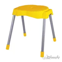 چهارپایه حصیر بافت پایه فلزی - بلند / آبی آسمانی