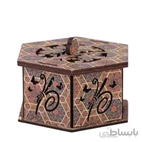 قندان چوبی مدل شش ضلعی طرح سنتی کد 6941