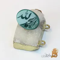 سنگ عقیق سبز خراسانی با حکاکی الحمدلله