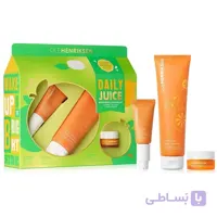 پک روشن کننده و ضد لک اوله هنریکسن OLEHENRIKSEN مدل DAILY JUICE | ژل شستشو، پرایمر، کرم دور چشم ا Ole Henriksen Daily Juice Brightening Skincare Set