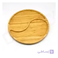 سینی سرو چوبی بامبو مدل گرد