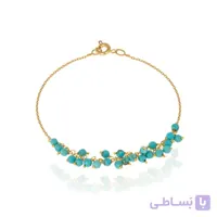 پابند طلا زنانه با سنگ فیروزه کد XA102