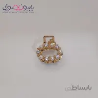 کلیپس مو فلزی نگین دار بیضی کوچک