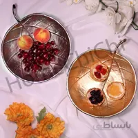 میوه خوری طرح برگ سیب آلومینیومی نقره ای بزرگ