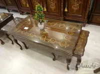 میز جلو مبلی معرق چوبی مدل عسلی خور کد ۱۰۲۱۸۰