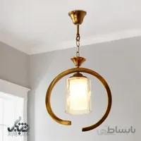 لوستر آویز تک شعله پارسیان مدل فنری با شیشه خارجی